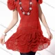 Wholesale Women's Casual Plain Puff Sleeve Rib-Knit Ruffle Hem Short Knitted Sweater Dress 1184# 520# Clothing Wholesale Market Liuhua