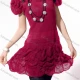 Wholesale Women's Casual Plain Puff Sleeve Rib-Knit Ruffle Hem Short Knitted Sweater Dress 1184# 522# Clothing Wholesale Market Liuhua