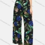 Wholesale Women's Summer Casual Plants Print Wide Leg Pant Without Cami preview