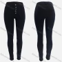Wholesale Women's Plain High Waist Button Down Hip Lifting Ankle Length Skinny Fit Jeans preview