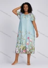 Wholesale Women's Casual Round Neck Floral Print Short Sleeve Midi Dress 264# - Liuhuamall