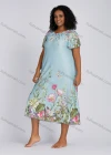 Wholesale Women's Casual Round Neck Floral Print Short Sleeve Midi Dress 264# - Liuhuamall