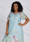 Wholesale Women's Casual Round Neck Floral Print Short Sleeve Midi Dress 264# - Liuhuamall