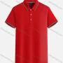 Wholesale Men's Casual Vented Hem Contrast Striped Trim Polo Shirt 8831# preview
