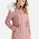 Women's Faux Fur Hood Zipper Fuzzy Trim Hooded Parka Winter Coat Pink Clothing Wholesale Market -LIUHUA