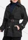 Wholesale Women's Lapel Double Breasted Windbreaker Mid Length Trench Coat With Buckle Belt - Liuhuamall