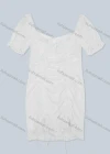Wholesale Women's Casual Sweetheart Neck Poet Sleeve Mesh Tie Front Short Dress 8644# - Liuhuamall