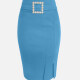 Women's Elegant Plain Beaded Crop Pencil Skirt 20# Clothing Wholesale Market -LIUHUA