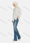 Wholesale Women's Casual Plain Button Down 3/4 Sleeve Shirt 1242# - Liuhuamall
