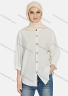 Wholesale Women's Casual Plain Button Down 3/4 Sleeve Shirt 1242# - Liuhuamall