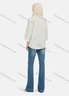 Wholesale Women's Casual Plain Button Down 3/4 Sleeve Shirt 1242# - Liuhuamall