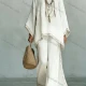 Wholesale 2026 Summer Women 3D Printed Two Piece Set Casual Loose Wide Leg Pants Vacation Outfit White Clothing Wholesale Market Liuhua