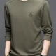 Wholesale Men's Casual Crew Neck Long Sleeve Plain Label T-shirts 8517# Green Clothing Wholesale Market Liuhua