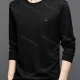Wholesale Men's Casual Crew Neck Long Sleeve Plain Label T-shirts 8517# Black Clothing Wholesale Market Liuhua