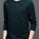 Wholesale Men's Casual Crew Neck Long Sleeve Plain Label T-shirts 8517# Navy Clothing Wholesale Market Liuhua
