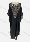 Wholesale Women's Muslim Islamic Sequin Batwing Sleeve Arabic Dubai Pullover Sheer Mesh Kaftan Dress - Liuhuamall