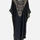 Women's Muslim Islamic Sequin Batwing Sleeve Arabic Dubai Pullover Sheer Mesh Kaftan Dress Black Clothing Wholesale Market -LIUHUA