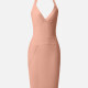 Women's Sexy Plain Halter Pencil Hem Knee Length Club Dress T3425# Clothing Wholesale Market -LIUHUA