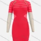 Wholesale Women's Cut Out Short Sleeve Crew Neck Button Decor Bodycon Short Sweater Dress T107# Clothing Wholesale Market Liuhua