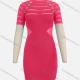 Wholesale Women's Cut Out Short Sleeve Crew Neck Button Decor Bodycon Short Sweater Dress T3247# Clothing Wholesale Market Liuhua