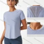 Wholesale Women's Sporty Crew Neck Short Sleeve Quick Dry Breathable Mesh T-shirt preview