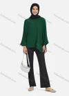 Wholesale Women's Casual Plain Round Neck Key-hole Long Sleeve Blouse 1377# - Liuhuamall