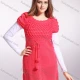Wholesale Women's Plain Short Sleeve Pullover Sweater Coral Red Clothing Wholesale Market Liuhua