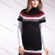 Wholesale Women's High Neck Short Sleeve Retro Mid Length Pullover Sweater Black Clothing Wholesale Market Liuhua