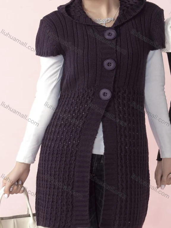 Wholesale Women's Plain Short Sleeve Button Front Cardigan