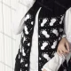 Wholesale Women's High Neck Cap Sleeve Cartoon Cardigan Black Clothing Wholesale Market Liuhua