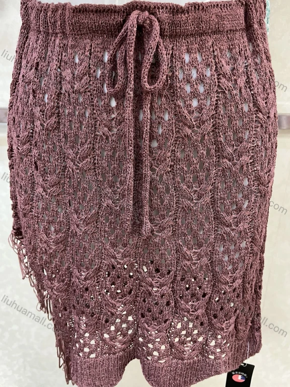 Wholesale Women's Plain Woven Drawstring Skirt