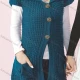 Wholesale Women's Turn-down Collar Short Sleeve Button Front Rhinestone Cardigan Dark Cyan Clothing Wholesale Market Liuhua