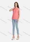 Wholesale Women's Casual Plain Crew Neck Patch Pockets Tank Top - Liuhuamall