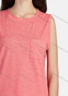 Wholesale Women's Casual Plain Crew Neck Patch Pockets Tank Top - Liuhuamall