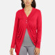 Women's Casual Plain Long Sleeve Button Front Cardigan 9# Clothing Wholesale Market -LIUHUA