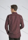 Wholesale Men's Fashion Striped Print Button Front Long Sleeve Shirt - Liuhuamall