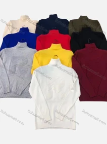 Wholesale Men's Casual Plain Ribbed Turtleneck Long Sleeve Sweater, LIUHUA CLOTHING WHOLESALE