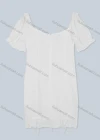 Wholesale Women's Casual Sweetheart Neck Poet Sleeve Mesh Tie Front Short Dress 8644# - Liuhuamall