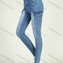 Wholesale Women's High Waist Washed Stretch Flap Pocket Raw Hem Skinny Jeans preview
