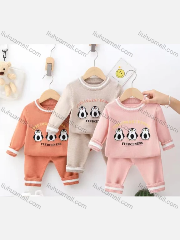 Wholesale Baby's Casual Long Sleeve Round Neck Sweater & Pants 2 piece Set (Pack Of 12) 6348#