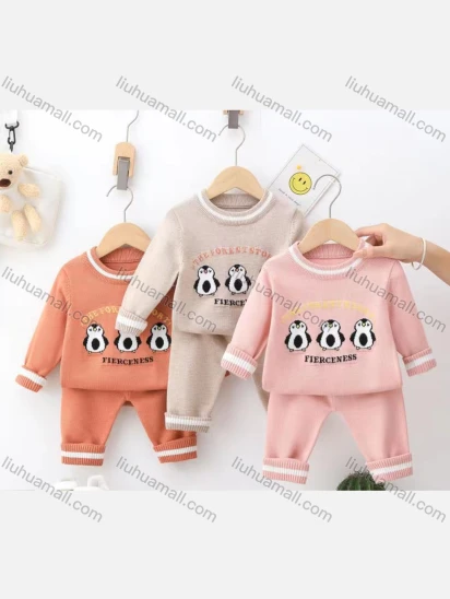 Wholesale Baby's Casual Long Sleeve Round Neck Sweater & Pants 2 piece Set (Pack Of 12) 6348#
