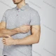 Wholesale Men's Casual Allover Print Short Sleeve Split Side Polo Shirt LF003# Gray Clothing Wholesale Market Liuhua