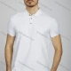 Wholesale Men's Casual Allover Print Short Sleeve Split Side Polo Shirt LF003# White Clothing Wholesale Market Liuhua