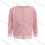 Wholesale Girls Long Sleeve Round Neck Button Front Plain Sweater Cardigan preview