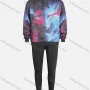 Wholesale Men's Casual Graphic Drawstring Long Sleeve Hoodie & Plain Ankle Length Legging 2 Piece Set preview