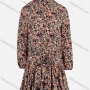 Wholesale Women's Elegant Lantern Sleeve Allover Paisley Print Pleated Hem Short Dress preview