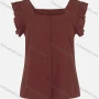 Wholesale Women's Casual Square Ruched Sleeveless Button Front Top preview