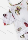 Wholesale Women's Casual Spaghetti Strap Puff Sleeve Ruffle Trim Zip Back Floral Print Romper - Liuhuamall