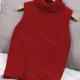 Wholesale Women's Casual Turtleneck Plain Knit Frayed Raw Hem Sleeveless Sweater Vest 666# Red Clothing Wholesale Market Liuhua