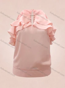 Wholesale Women's Plain Spaghetti Straps Ruffle Trim Cami Top, LIUHUA CLOTHING WHOLESALE